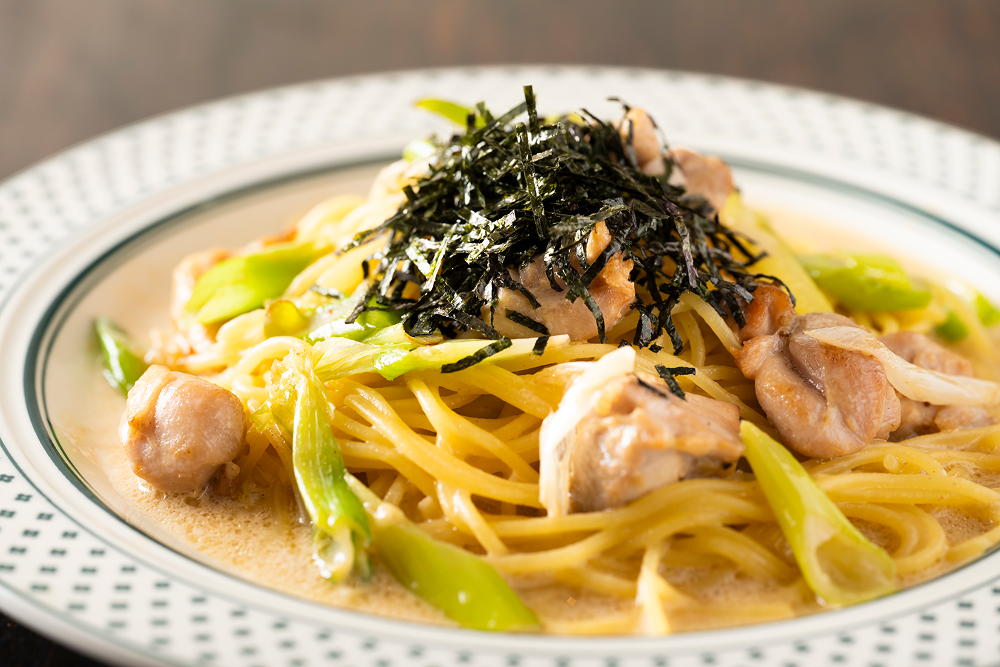 若鶏と白ネギの和風クリーム